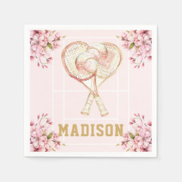 Tennis Girl Birthday Personlig Pappersservett