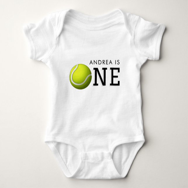Tennis Girl eller Boy 1st Birthday One Personlig T Shirt (Framsida)