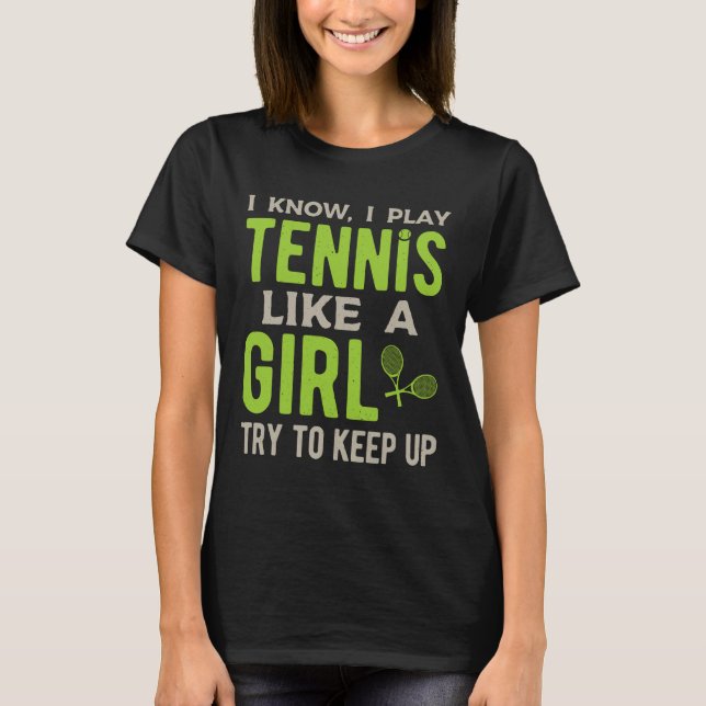 Tennis Girl Funny T Shirt (Framsida)