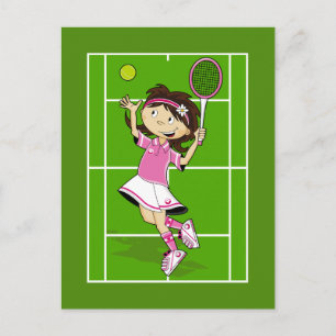 Tennis Girl Postcard Vykort