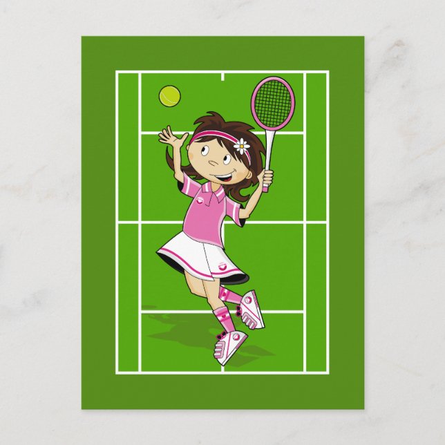 Tennis Girl Postcard Vykort (Framsida)