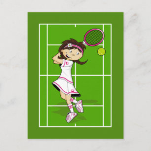 Tennis Girl Postcard Vykort