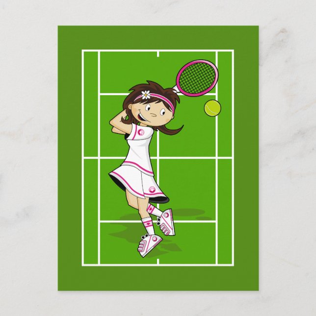 Tennis Girl Postcard Vykort (Framsida)