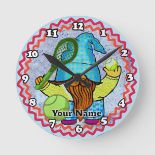 Tennis gnome rund klocka