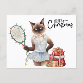 Tennis God jul för Cat lovers Helg Vykort