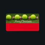 Tennis God jul med boll och Jultomten Adressetikett<br><div class="desc">Tennis God jul med boll och Jultomten-etikett</div>