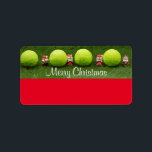 Tennis God jul med boll och Jultomten Adressetikett<br><div class="desc">Tennis God jul med boll och Jultomten-etikett</div>