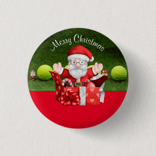 Tennis God jul med boll och Jultomten Knapp