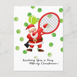 Tennis God jul med Jultomten Helg Vykort