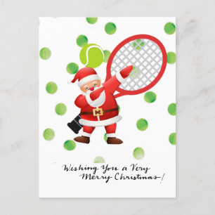 Tennis God jul med Jultomten Helg Vykort