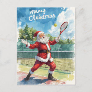 Tennis God jul med Jultomten Helg Vykort