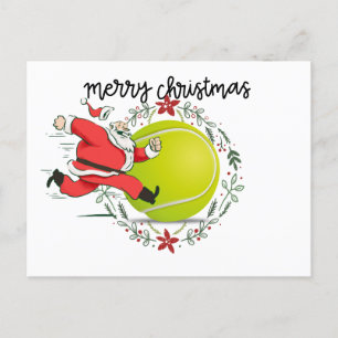 Tennis God jul med Jultomten Helg Vykort