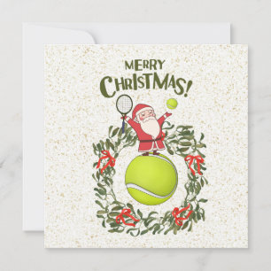 Tennis God jul med Jultomten Julkort