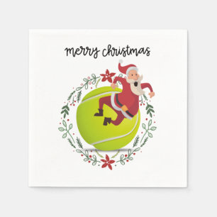 Tennis God jul med Jultomten Pappersservett