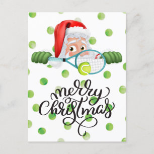Tennis God jul med Jultomten Vykort