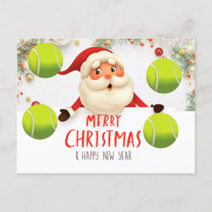 Tennis God jul med tennis boll Helg Vykort
