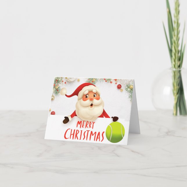 Tennis  God jul med tennisboll Helgkort (Framsida)