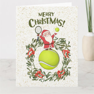 Tennis God Jul med Tomte Kort