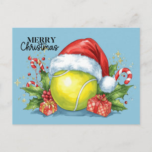 Tennis God Jul tennisboll på banan H Helg Vykort