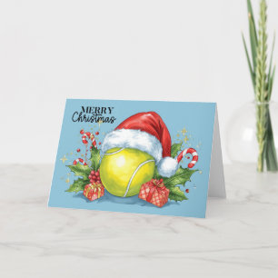 Tennis God Jul tennisboll på banan H Helgkort