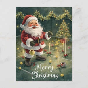 Tennis God Jul Tomte på banan Helg Vykort