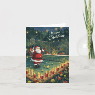 Tennis God Jul Tomte på banan Helgkort
