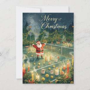 Tennis God Jul Tomte på banan Julkort