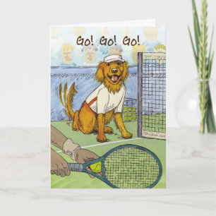Tennis Golden Retriever - Lycka till Card Kort