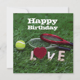 Tennis Grattis på födelsedagen Kärlek med boll och
