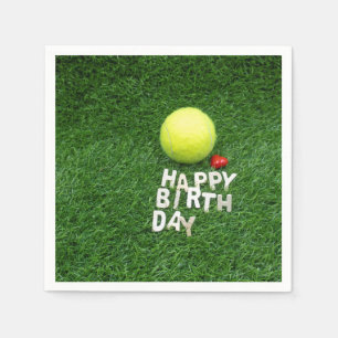 Tennis Grattis på födelsedagen med kärlek hjärta Pappersservett