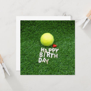 Tennis Grattis på födelsedagen med kärlek hjärtfor Kort