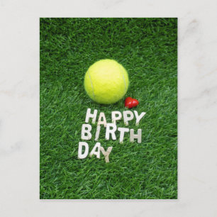 Tennis Grattis på födelsedagen med kärlek hjärtfor Vykort