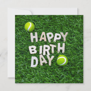 Tennis Grattis på födelsedagen med tennis boll på  Kort