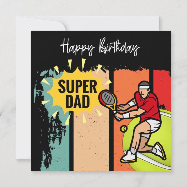 Tennis Grattis på födelsedagen till Tennis Pappa F Kort (Framsida)