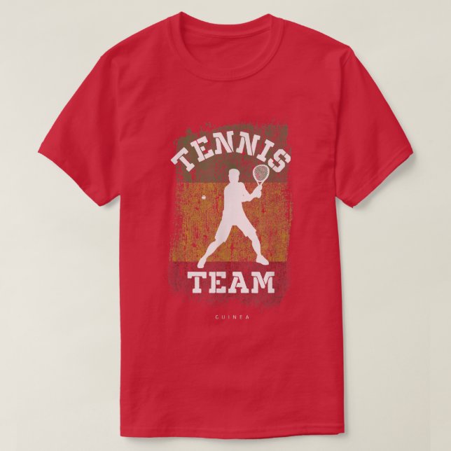 Tennis Guinea Flag Team Tennis Player Tennis  T Shirt (Design framsida)