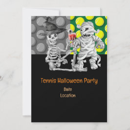 Tennis Halloween fest med tennis boll och spöke Inbjudningar