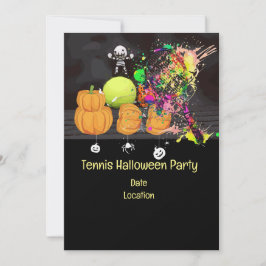Tennis Halloween fest med tennis boll och spöke Inbjudningar