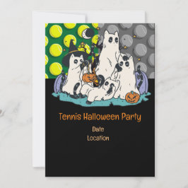Tennis Halloween fest med tennis boll och spöke Inbjudningar