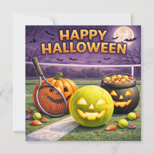 Tennis Halloween-fest på banan Julkort