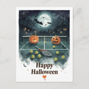 Tennis Halloween för tennis Player med racket Helg Vykort