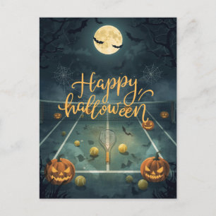 Tennis Halloween för tennis Player med racket Helg Vykort