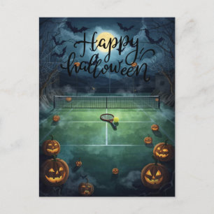 Tennis Halloween för tennis Player med racket Helg Vykort