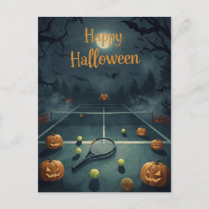 Tennis Halloween för tennis Player med racket Helg Vykort