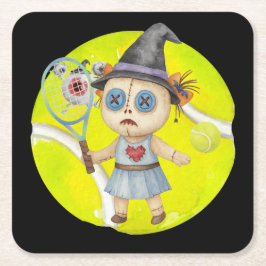 Tennis Halloween tema för tennis Player Underlägg Papper Kvadrat