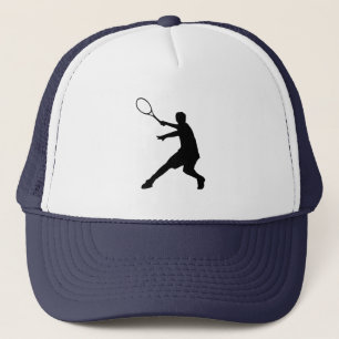 Tennis hat with tennis player silhouette symbol sy keps