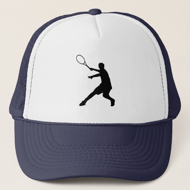 Tennis hat with tennis player silhouette symbol sy keps (Framsida)
