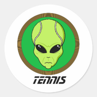 Tennis Head Alien Runt Klistermärke