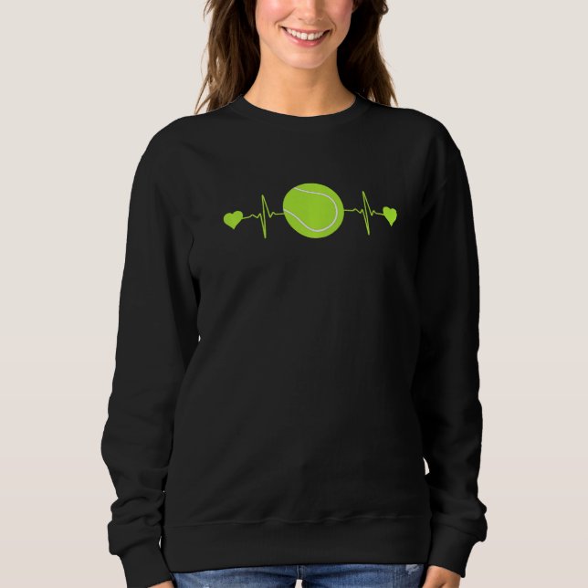 Tennis Heartbeat Funny Tennis Players Fans Premium T Shirt (Framsida)