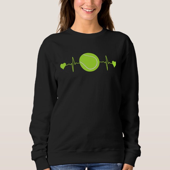 Tennis Heartbeat Funny Tennis Players Fans T Shirt (Framsida)