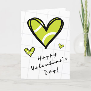 Tennis Hearts & Net Valentine Day Coach Kids Rolig Helgkort